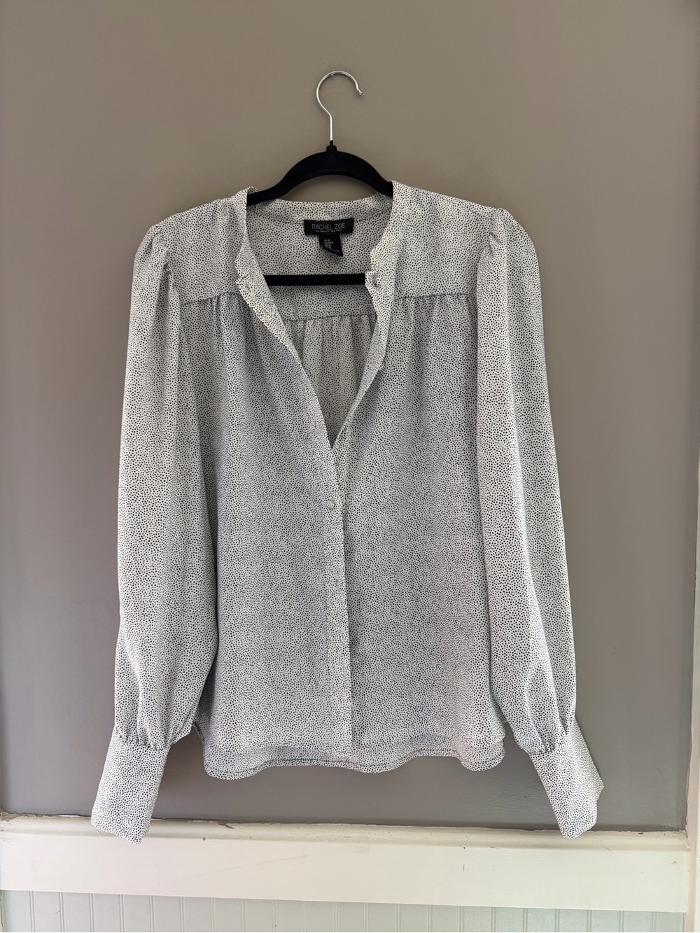 Rachel Zoe white-and-black dotted blouse
